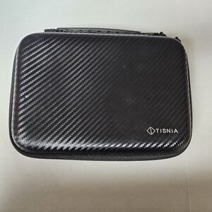 Tisnia Black Carbon‎ Fiber Case Hard Shell Zippered